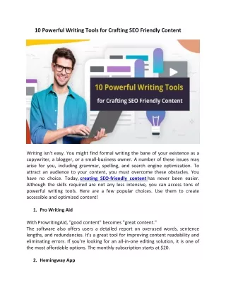 10 powerful writing tools for crafting