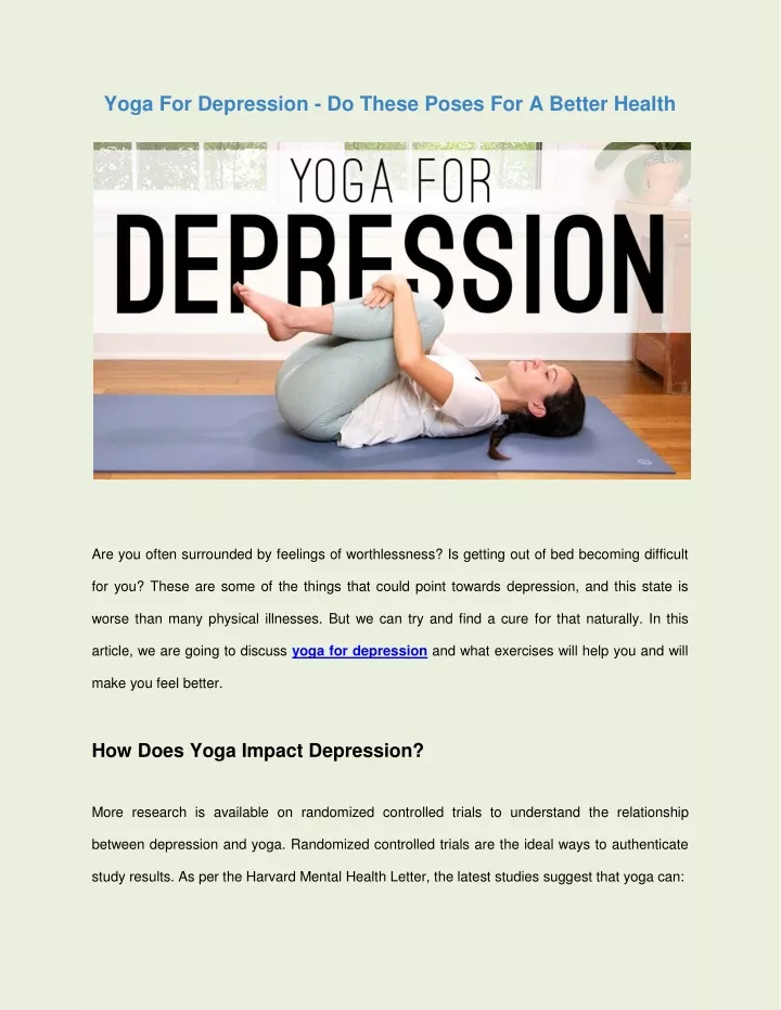 yoga for depression do these poses for a better