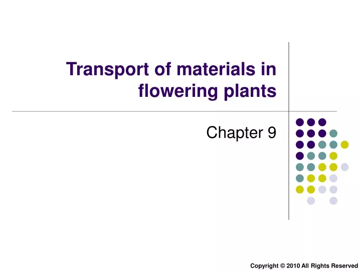transport of materials in flowering plants