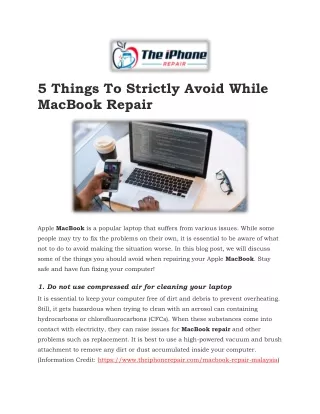 5 Things To Strictly Avoid While MacBook Repair