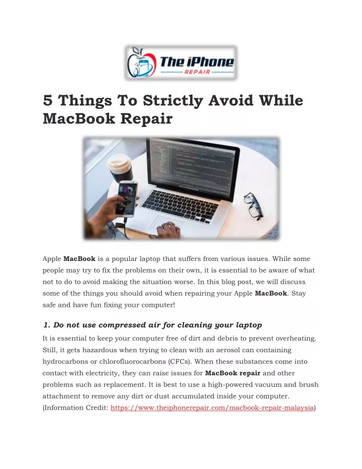 5 things to strictly avoid while macbook repair