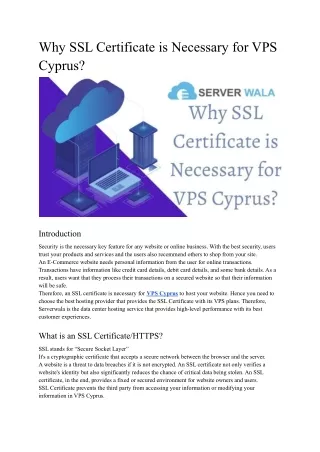 why ssl certificate is necessary for vps cyprus