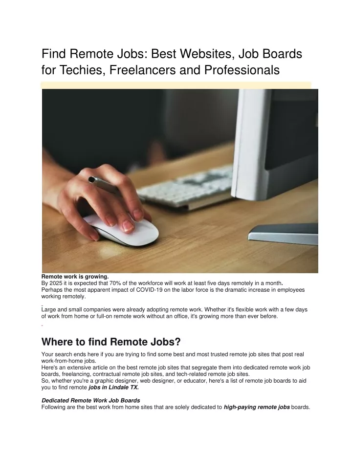 find remote jobs best websites job boards