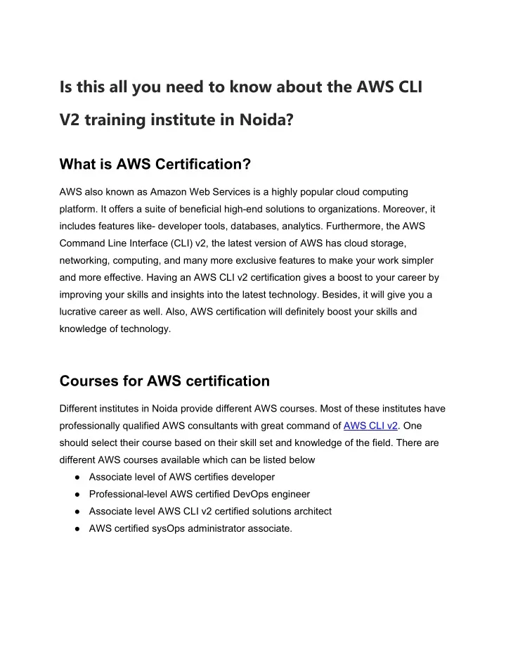 is this all you need to know about the aws cli