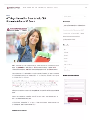 6 Things Simandhar Does to help CPA Students Achieve 98 Score