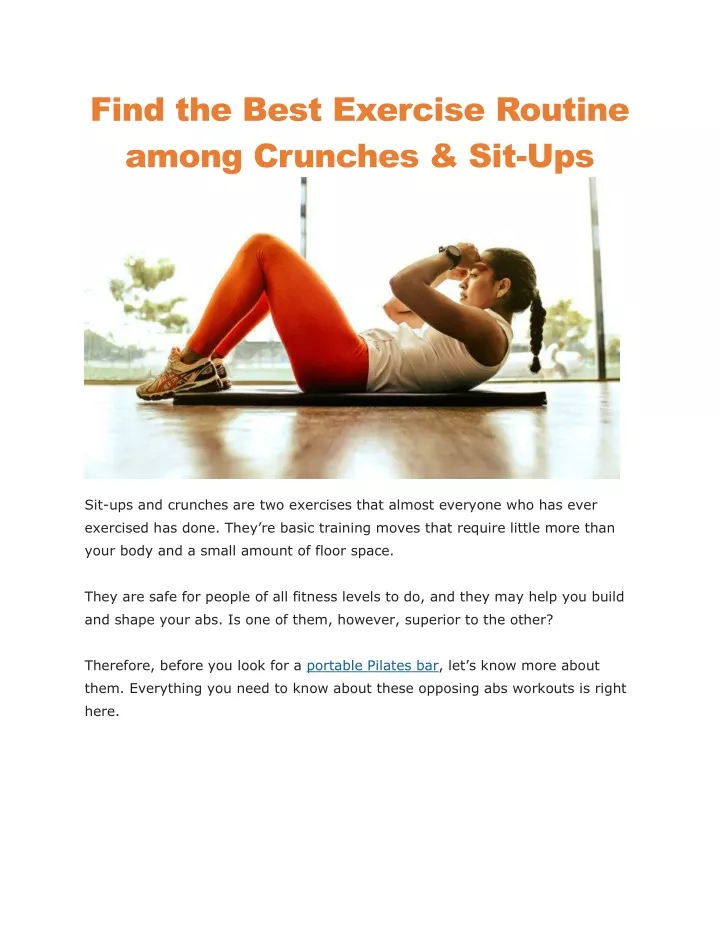 find the best exercise routine among crunches