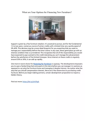 what are your options for financing new furniture