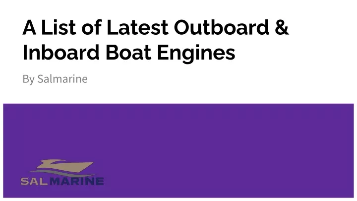 a list of latest outboard inboard boat engines