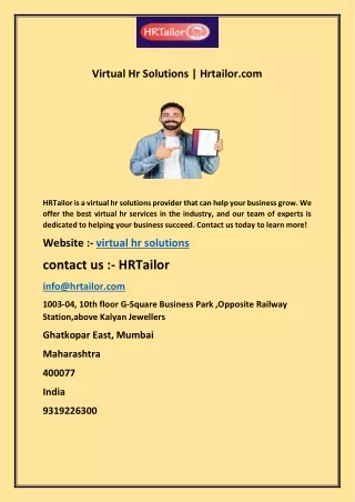 Virtual Hr Solutions | Hrtailor.com