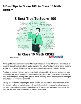 8 best tips to score 100 in class 10 math cbse