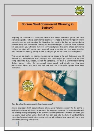 Commercial Cleaning Sydney