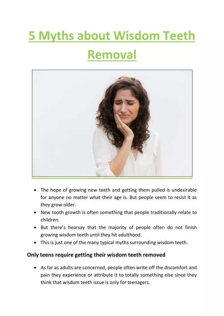 5 myths about wisdom teeth removal