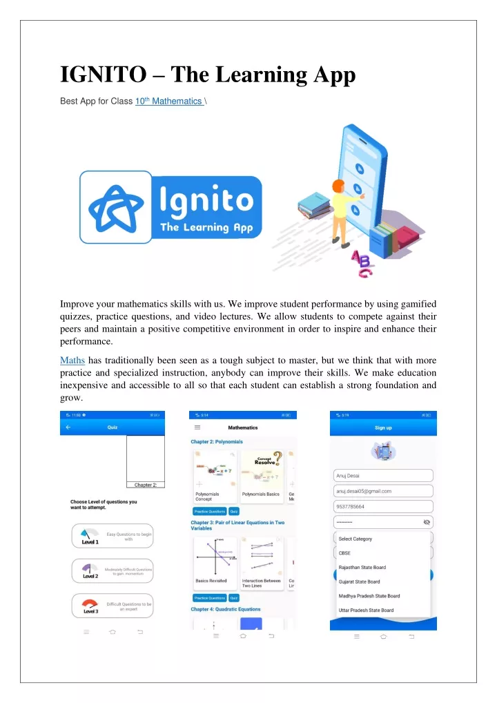 ignito the learning app