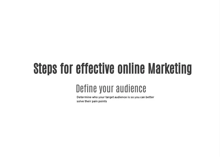 steps for effective online marketing