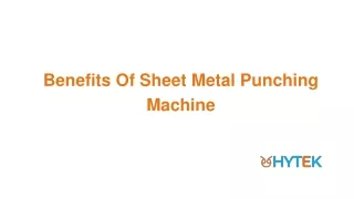 Importance of Sheet Metal Punching Machine