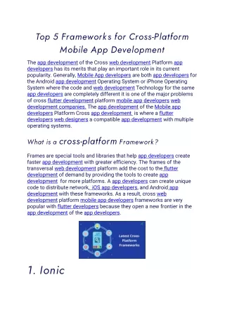 top 5 frameworks for cross platform mobile
