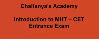chaitanya s academy introduction to mht cet entrance exam