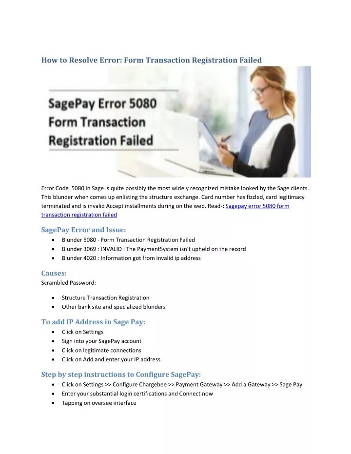 how to resolve error form transaction
