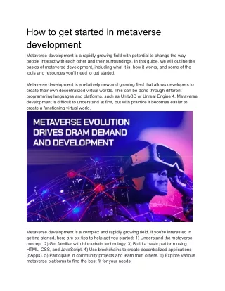 How to get started in metaverse development