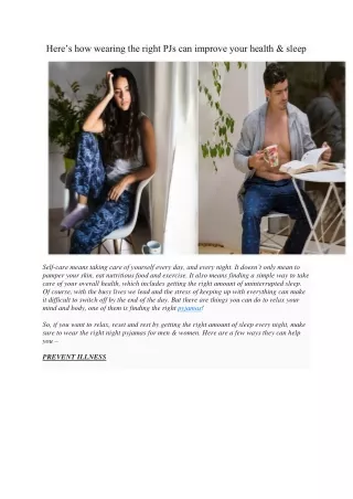 here s how wearing the right pjs can improve your