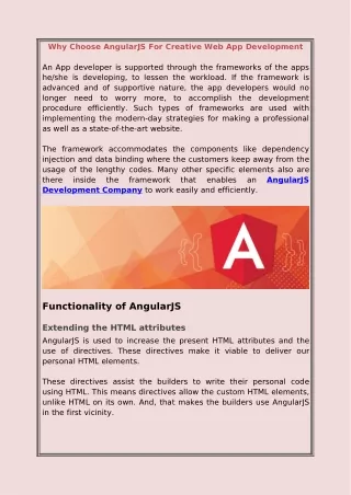 why choose angularjs for creative