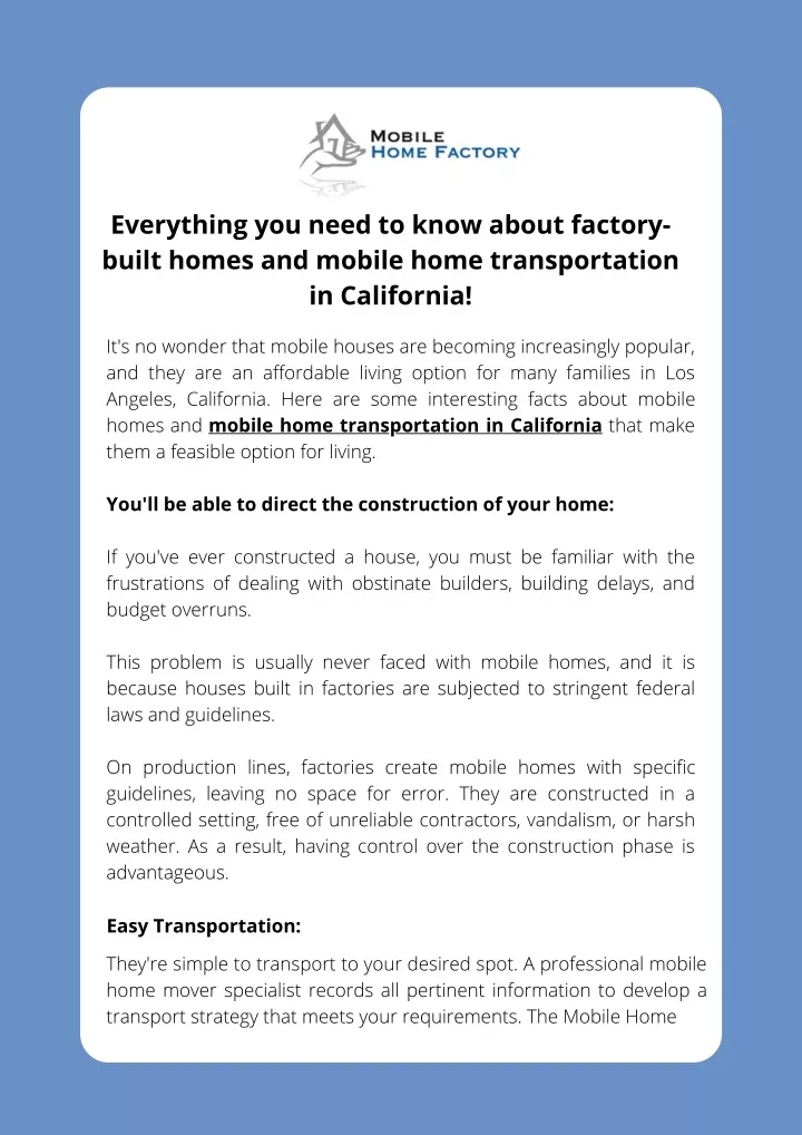 everything you need to know about factory built