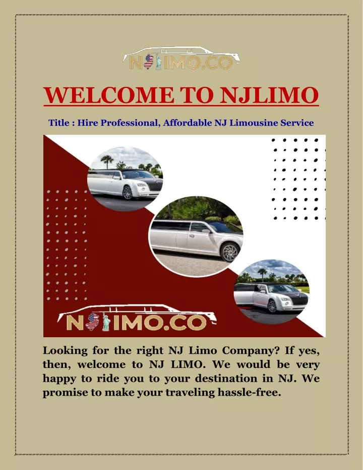 welcome to njlimo