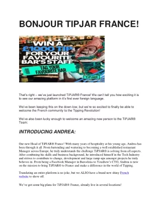 BONJOUR TIPJAR FRANCE