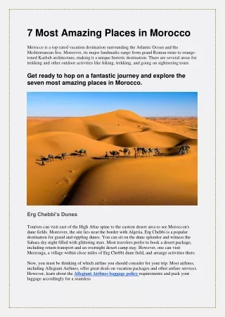 7 Most Amazing Places in Morocco