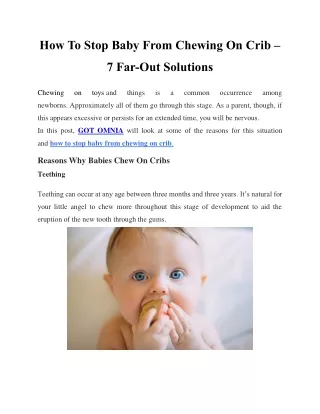 How To Stop Baby From Chewing On Crib – 7 Far-Out Solutions