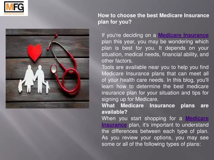 how to choose the best medicare insurance plan
