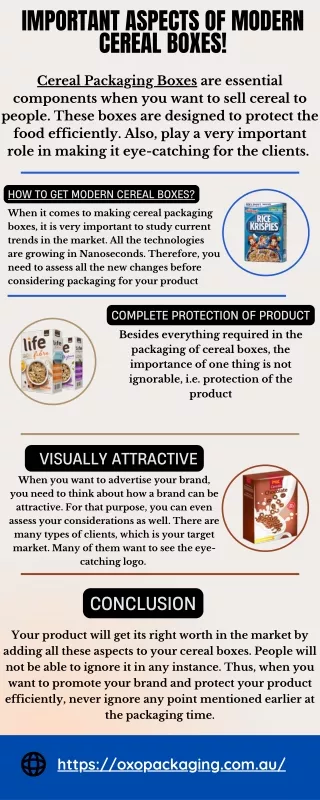 Important aspects of modern cereal boxes!