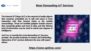 Most Demanding IoT Services