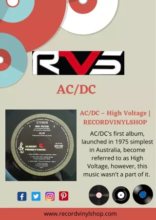 Shop AC/DC ‎– High Voltage Vinyl Album