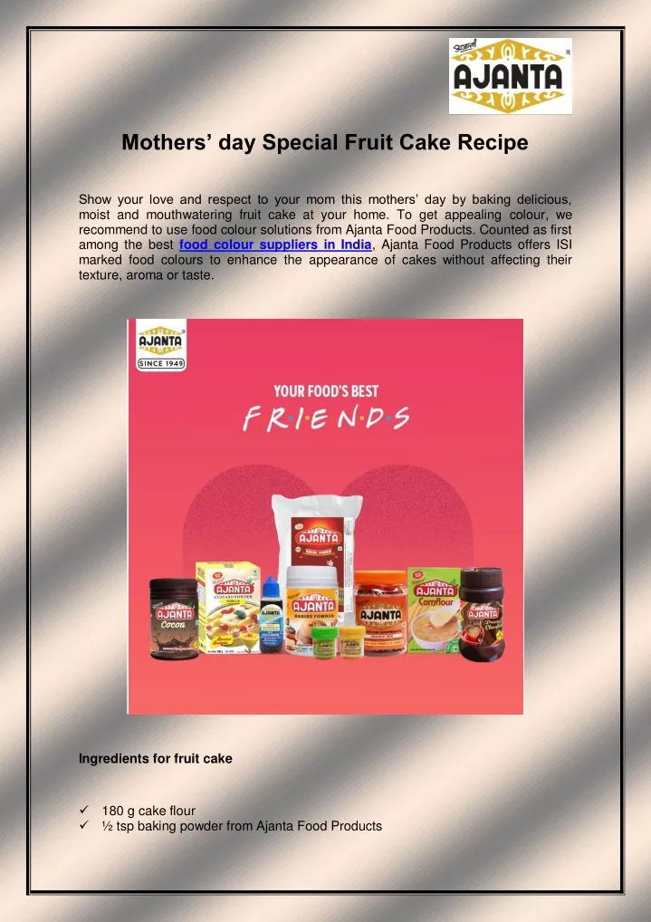 mothers day special fruit cake recipe
