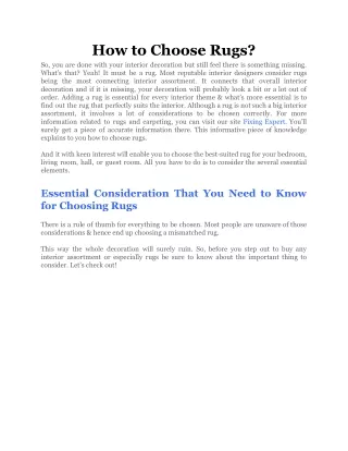How to Choose Rugs_