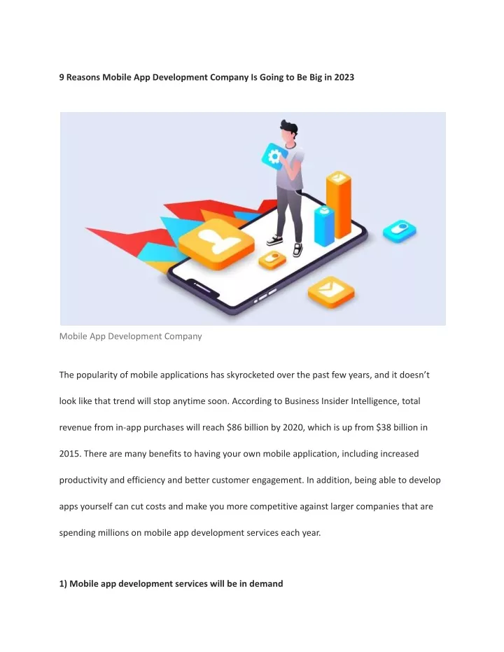 9 reasons mobile app development company is going