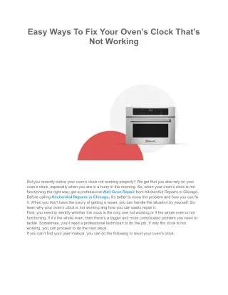 Easy Ways To Fix Your Oven’s Clock That’s Not Working