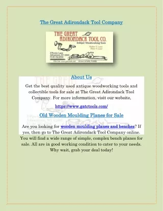Old Wooden Moulding Planes for Sale