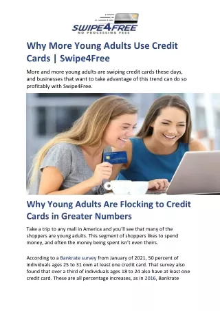Why More Young Adults Use Credit Cards