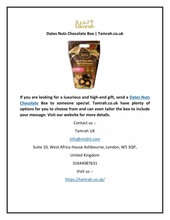 dates nuts chocolate box tamrah co uk