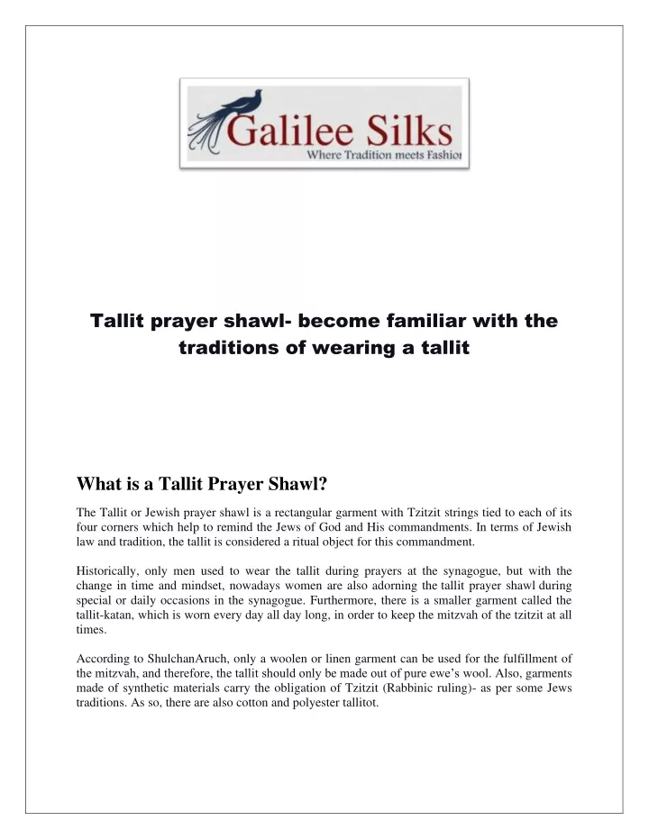 tallit prayer shawl become familiar with