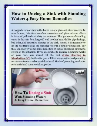 how to unclog a sink with standing water 4 easy