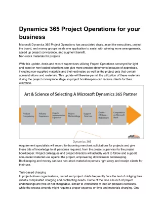 Dynamics 365 Project Operations for your business