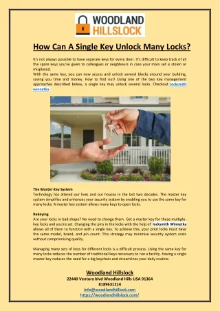 how can a single key unlock many locks