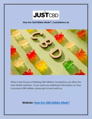 how are cbd edibles made justcbdstore uk
