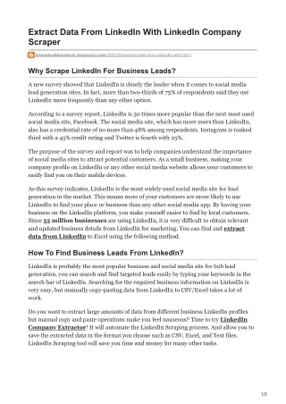 extract data from linkedin with linkedin company