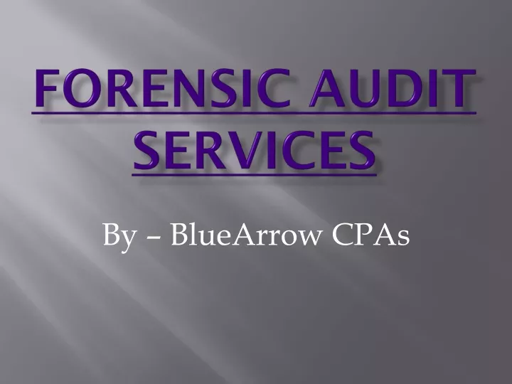 forensic audit services