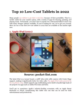 top 10 low cost tablets in 2022