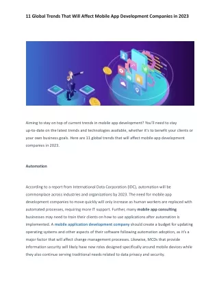 11 global trends that will affect mobile